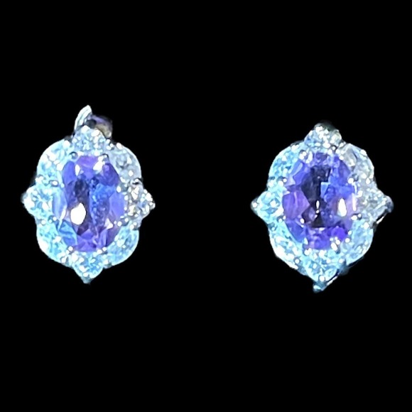 Vintage Joseph Cleary Silver Gemstone Earrings Signed JC 925 - Picture 3 of 9